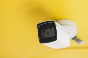 Security camera illustrating California recording laws explained by a San Diego criminal defense attorney.